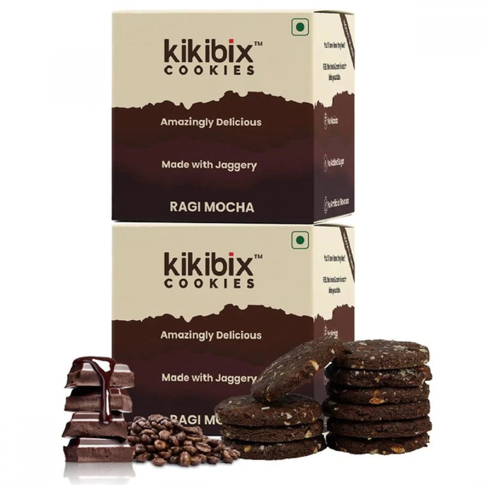 KikiBix Ragi Mocha Cookies | Rich Source Of Antioxidants | 130g (pack of 2)