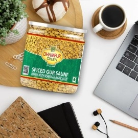 Dhampur Green | Spiced Gur Saunf | Mouth Freshener |Mukhwas | After Meal Digestives 300 g (Pack of 2)