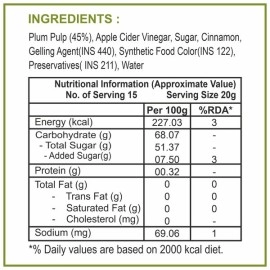 Dhampur Green Plum Jam From Himalayas | No Added Color | Fresh Fruits | 300 gm ( pack of 2 )	