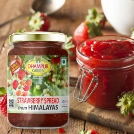 Dhampur Green Strawberry Spread From Himalayas | No Added Color | Fresh Fruits | 300 gm ( pack of 2 )