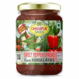 Dhampur Green Sweet Pepper Spread From Himalayas | No Added Color | Fresh Fruits | 300 gm ( pack of 2 )