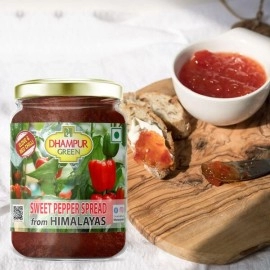 Dhampur Green Sweet Pepper Spread From Himalayas | No Added Color | Fresh Fruits | 300 gm ( pack of 2 )