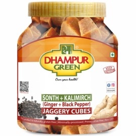 Dhampur Green | Sonth + KaliMirch (Ginger + Black Papper) Jaggery Cubes 650 g ( Pack of 2)