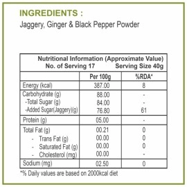 Dhampur Green | Sonth + KaliMirch (Ginger + Black Papper) Jaggery Cubes 650 g ( Pack of 2)