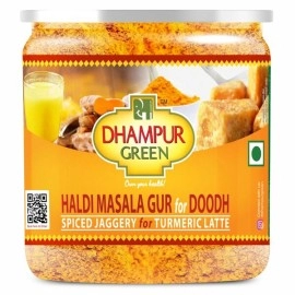 Dhampur Green Haldi Turmeric Masala Gur| Gud Jaggery Powder for Milk, Turmeric Latte |250g (Pack of 2)