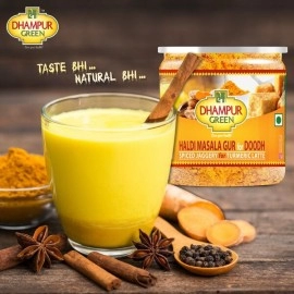 Dhampur Green Haldi Turmeric Masala Gur| Gud Jaggery Powder for Milk, Turmeric Latte |250g (Pack of 2)