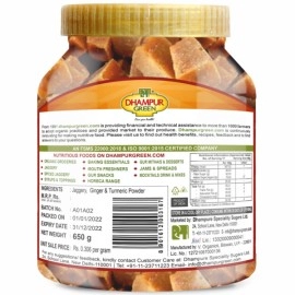 Dhampur Green | Sonth+ Haldi (Ginger + Turmeric) Jaggery Cubes 650 g (Pack of 2)