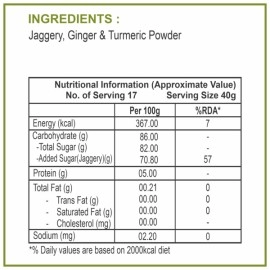 Dhampur Green | Sonth+ Haldi (Ginger + Turmeric) Jaggery Cubes 650 g (Pack of 2)