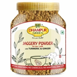 DHAMPUR GREEN | Jaggery Powder with Turmeric & Ginger|100% Natural Ingredients Spices | 100% Chemical Free | Health Remedy | 700g