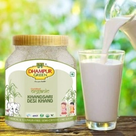 Dhampur Green| Organic Desi Khand Khandsari, 800g |Desi Natural Khand| Chemical Free & Sulphurless | Semi Crystal Sugar