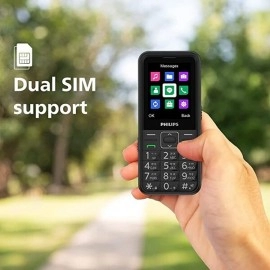 PHILIPS E209 Keypad Mobile | Basic Bar Phone With Dual SIM Card | 2.4 inch | Black