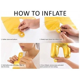 HK balloons Foil Happy Birthday Balloons LED Combo Set for Birthday Decoration Party Supplies with Fairly LED Lights - Gold, 57 Pieces