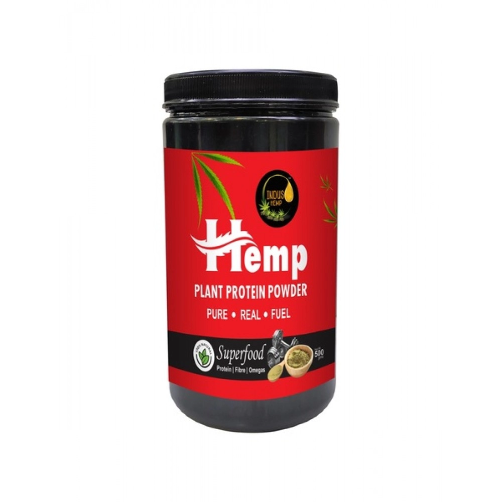 INDUS HEMP | HEMP PROTEIN POWDER | Hemp Seed Powder | Builds Lean Muscle |  Weight Management | Plant Based Vegan Gluten Free Protein | 500gm