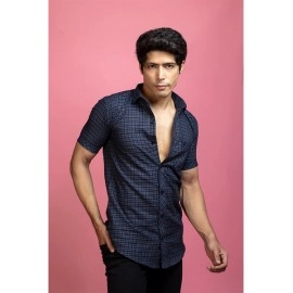 Men Casual Checked Shirt | Grey