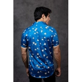 Men's Cotton Casual Printed Shirt | Blue