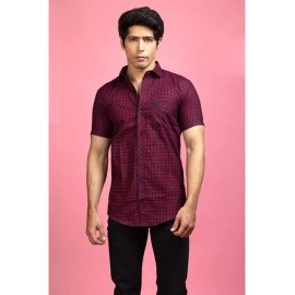 Men Casual Checked Shirt | Red