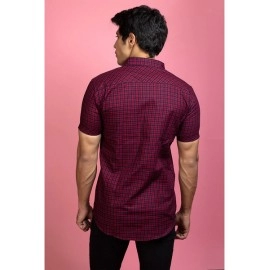 Men Casual Checked Shirt | Red
