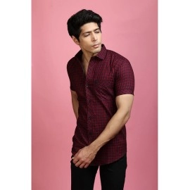 Men Casual Checked Shirt | Red
