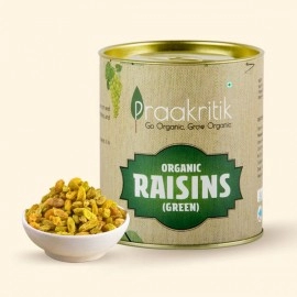 Praakritik Green Raisins Organic | Healthy Dry Fruits & Luxury Box Kishmish | Superfood for Health | 200g (Pack of 2)