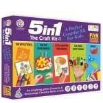 RATNA'S 5 In 1 Craft kit.A perfect creative kit for kids.Fun with stencil,Eva pen stand making,little greeting card making,eva finger puppet making,origami for kids