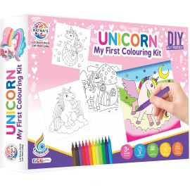 Ratna Toys|Unicorn My first colouring Kit For Kids. Includes 24 colouring sheets