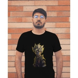 Angry Goku | SABEZY ESSENTIALS Cotton Regular Men's T-Shirt | Black
