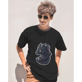 Black Dragon | SABEZY ESSENTIALS Cotton Regular Men's T-Shirt | Black