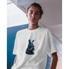 Blue Rabbit | SABEZY ESSENTIALS Cotton Regular Men's T-Shirt | White