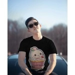 Cup Cake | SABEZY ESSENTIALS Cotton Regular Men's T-Shirt | Black