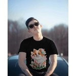 Cute Dog Puppy | SABEZY ESSENTIALS Cotton Regular Men's T-Shirt | Black