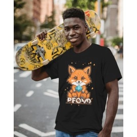 Diamond Fox | SABEZY ESSENTIALS Cotton Regular Men's T-Shirt | Black