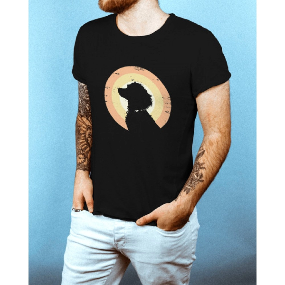 Dog Shadow | SABEZY ESSENTIALS Cotton Regular Men's T-Shirt | Black