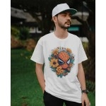 Flower Spidy | SABEZY ESSENTIALS Cotton Regular Men's T-Shirt | White