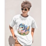 Flower Twitty | SABEZY ESSENTIALS Cotton Regular Men's T-Shirt | White