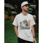 Flowery Twitty | SABEZY ESSENTIALS Cotton Regular Men's T-Shirt | White