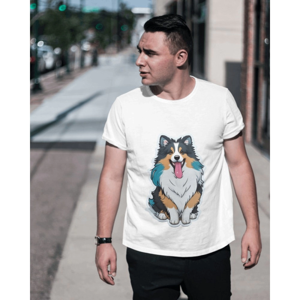 Furry Bolt | SABEZY ESSENTIALS Cotton Regular Men's T-Shirt | White