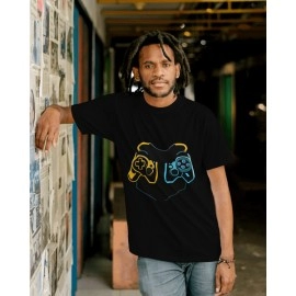 Game Day | SABEZY ESSENTIALS Cotton Regular Men's T-Shirt | Black