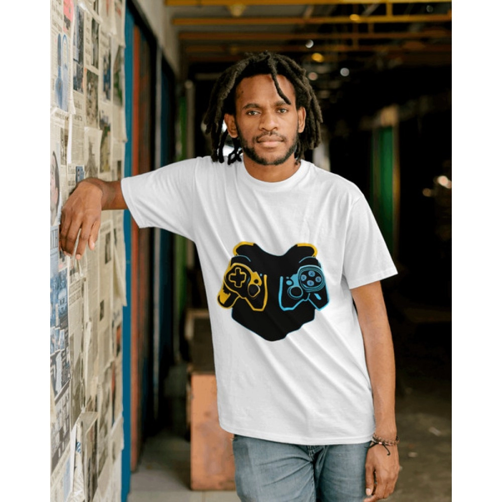 Game Day | SABEZY ESSENTIALS Cotton Regular Men's T-Shirt | White