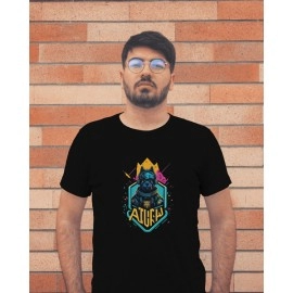 Game Wolf | SABEZY ESSENTIALS Cotton Regular Men's T-Shirt | Black