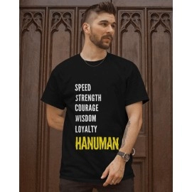 Hanuman | SABEZY ESSENTIALS Cotton Regular Men's T-Shirt | Black