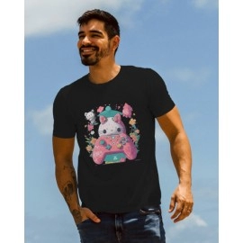 Hello Kitty | SABEZY ESSENTIALS Cotton Regular Men's T-Shirt | Black