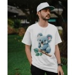 Koala | SABEZY ESSENTIALS Cotton Regular Men's T-Shirt | White