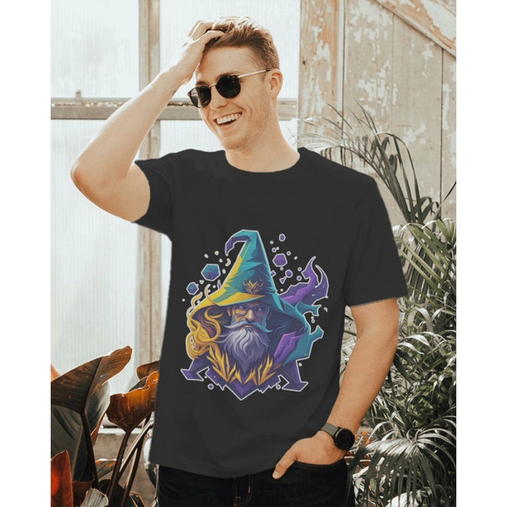 Magician | SABEZY ESSENTIALS Cotton Regular Men's T-Shirt | Black
