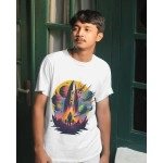 Mars Rocket | SABEZY ESSENTIALS Cotton Regular Men's T-Shirt | White
