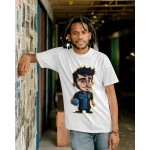 Messi Magic | SABEZY ESSENTIALS Cotton Regular Men's T-Shirt | White