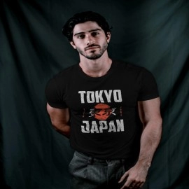 Tokyo Japan | SABEZY ESSENTIALS Cotton Regular Men's T-Shirt | Black