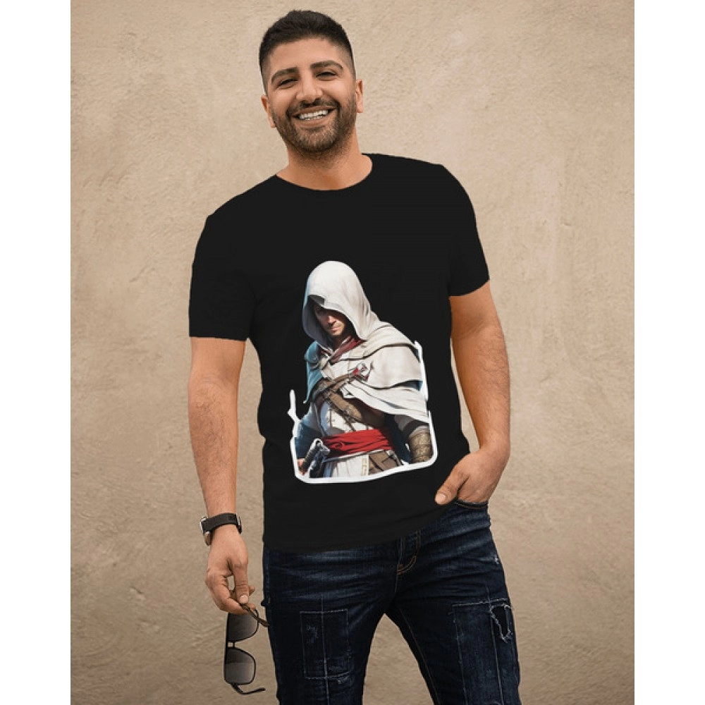 Warrior | SABEZY ESSENTIALS Cotton Regular Men's T-Shirt | Black