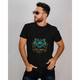 Belly Panda | SABEZY ESSENTIALS Cotton Regular Men's T-Shirt | Black 