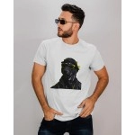 Funky Dog | SABEZY ESSENTIALS Cotton Regular Men's T-Shirt | White