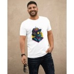 Funky Monkey | SABEZY ESSENTIALS Cotton Regular Men's T-Shirt | White